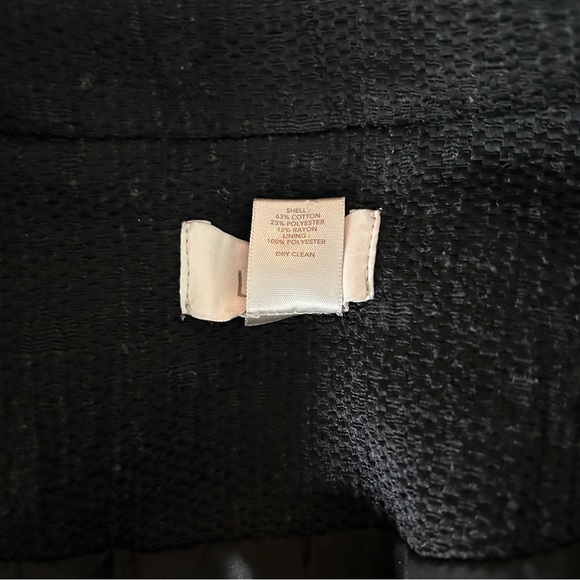 LOFT Black Open Front Cotton Polyester Blazer - Picture 5 of 5